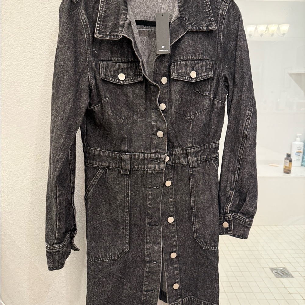 Lulu's Black Jean Dress Classic Design